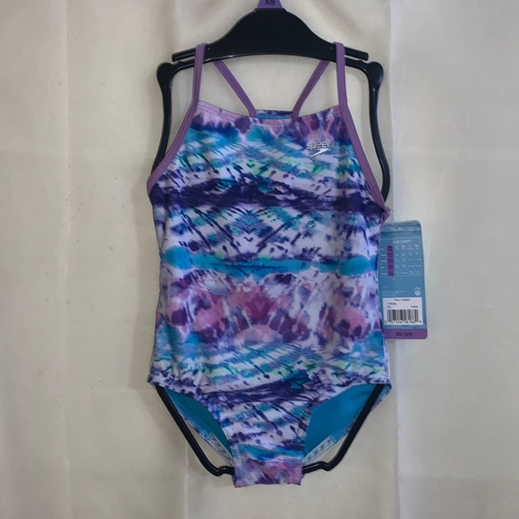 Speedo Other - Speedo Bathing Suit for Youth Girls  XS - 5/6 Light Purple and White New w/ Tags